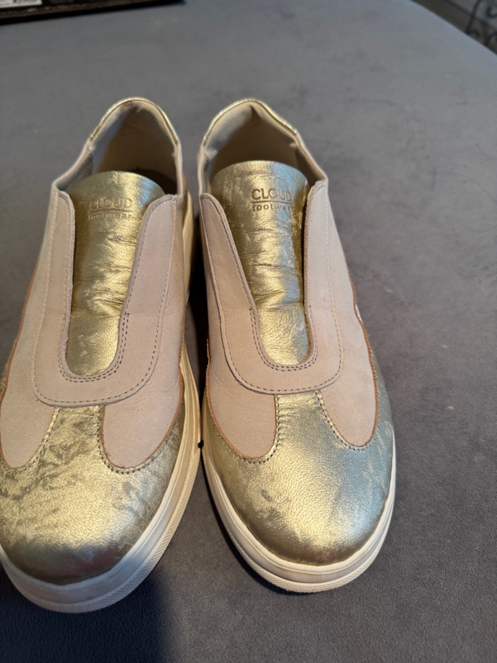 Women's Metallic Gold Slip-On Sneakers